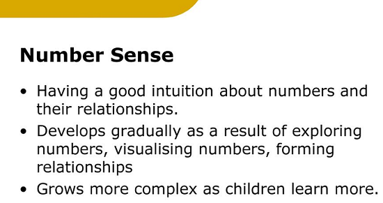 Number Sense Bullet Points